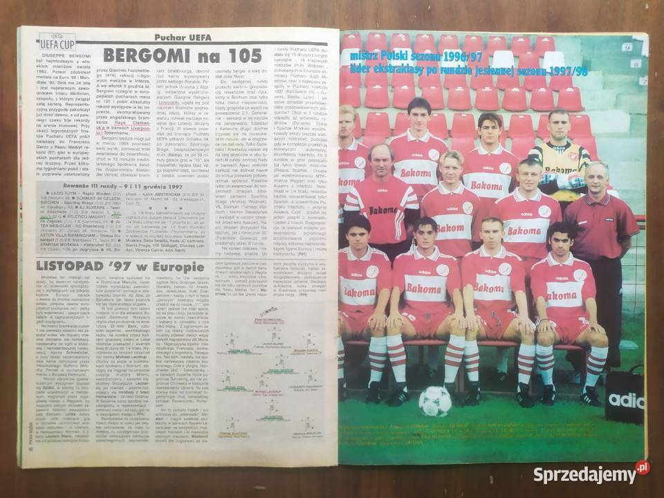 Tygodnik Piłka Nożna rocznik 1997 kompletny łódzkie Łódź