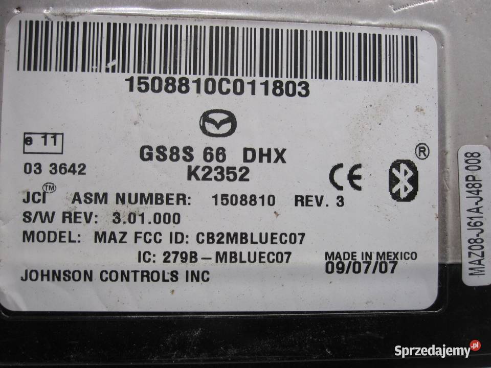 MAZDA 6 II GH 07r moduł bluetooth GS8566DHX osobowe Komputery