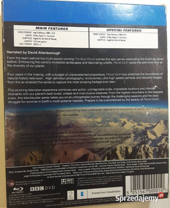 Planet Earth The Complete Series 5 płyt Blu Ray Lutomiersk