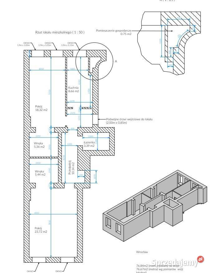 2pok 77met Łódzkiej MEDIA MIEJSKIEPIWNICA oddzielna kuchnia Wrocław sprzedam