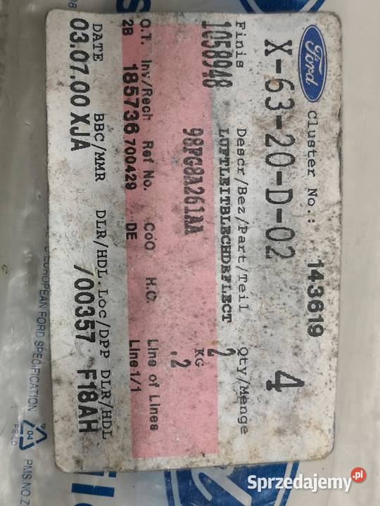 DEFLEKTOR POWIETRZA FORD PUMA 19972001 NOWY osobowe lubelskie