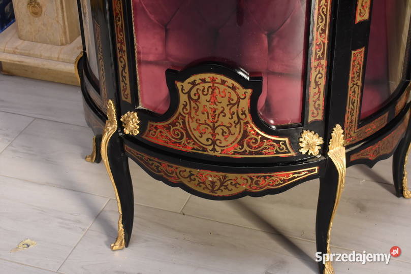 Ekskluzywna Witryna Boulle Przeszklona Rzeźbiona Dom i Ogród Kraków