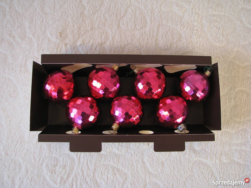 Malinowe bombki choinkowe plastry miodu ozdoby