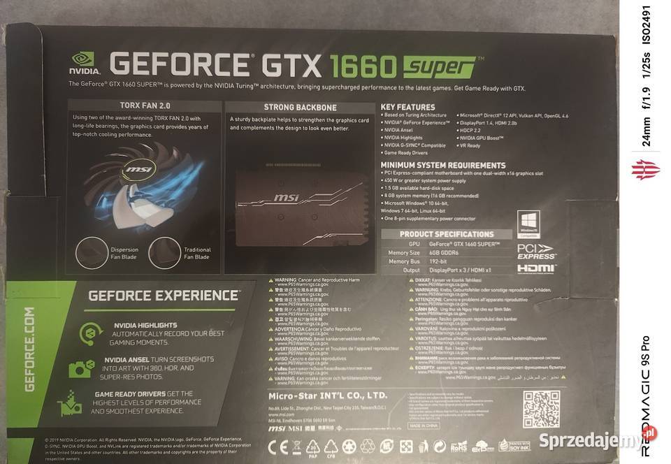 MSI GeForce GTX 1660 super 6GB podlaskie Łomża