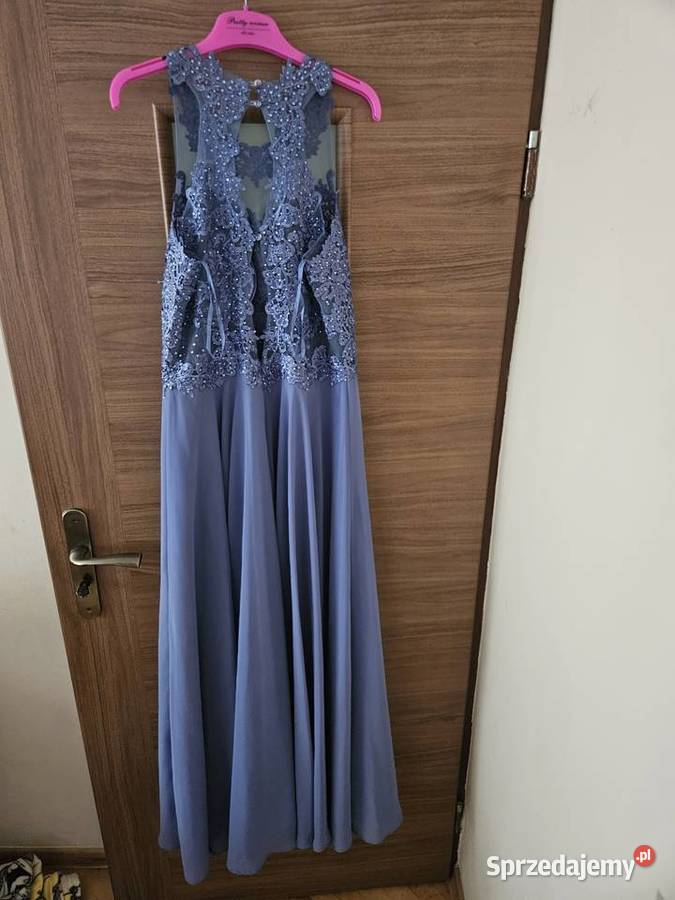 Sukienka Wieczorowa Długa Koronkowa  Siennica