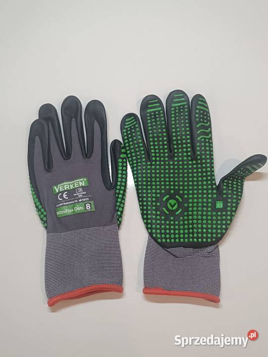 Rękawice robocze nitrylowe nakrapiane Verken