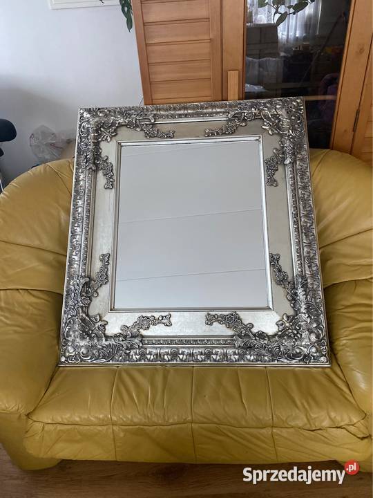 Stare lustro drewniana rzeźbiona rama oksydowane Bystrzyca Kłodzka
