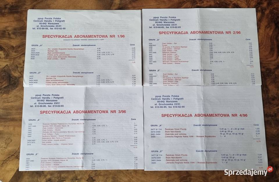 Koperty filatelistyczne specyfikacja