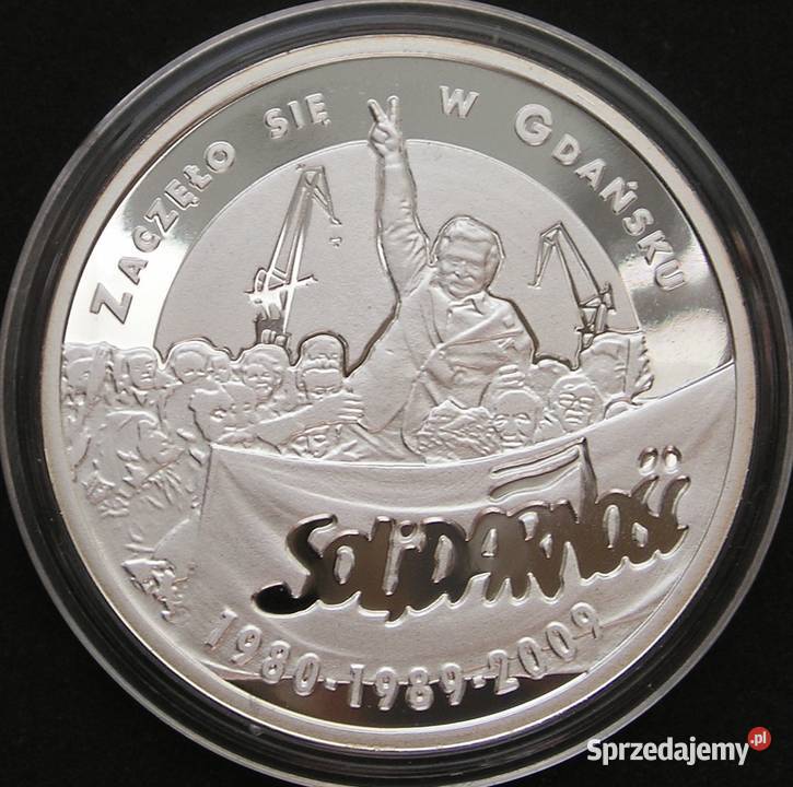 POLSKA 70 TALARÓW GDAŃSKICH 2009 WAŁĘSA SREBRO Łódź