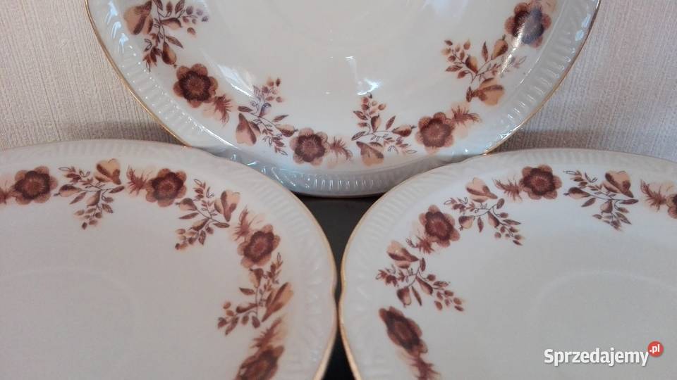 Spodki talerzyki stara porcelana Chodzież fason Warpechy Stare