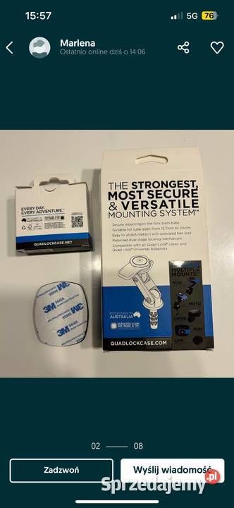 Quad Lock Fork Stem Mount zestaw Starachowice sprzedam