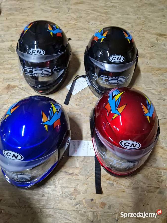 Kask dziecięcy cn TSS czerwony niebieski czarny Głogowa