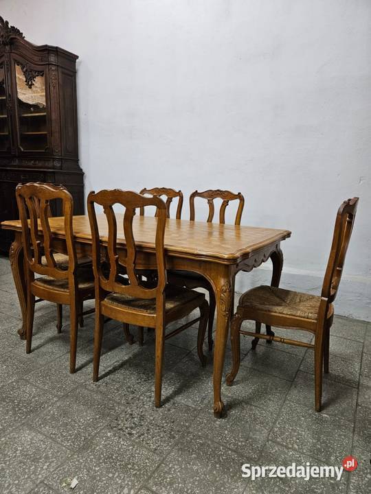 Rozkładany stół ludwikowski 6 krzeseł Nowy Sącz