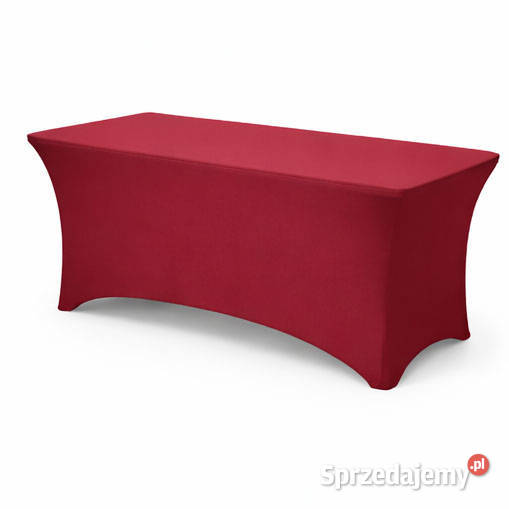 Bordowy pokrowiec na stół cateringowy sprzedam