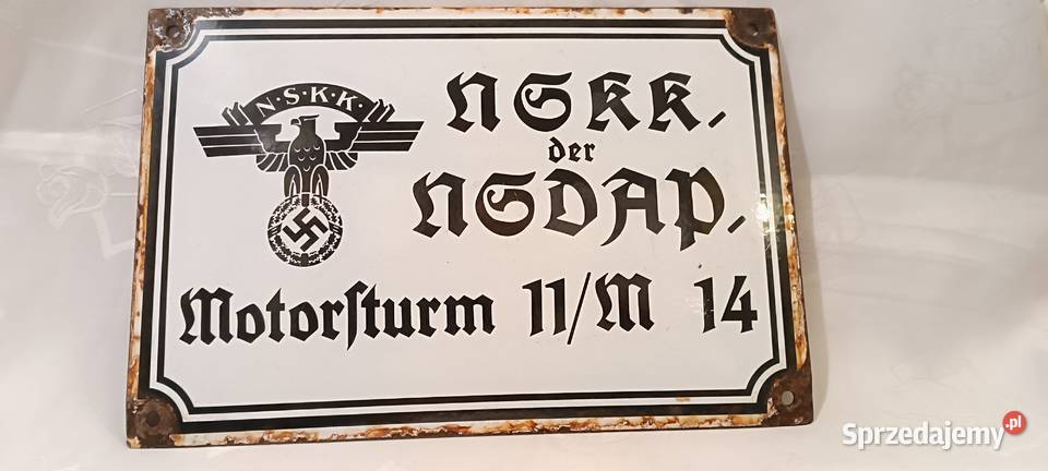Tablica emaliowanaIII Rzesza NSKK NSDAP korpus Kraków