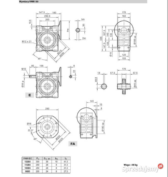 PRZEKŁADNIA ŚLIMAKOWA VMR 130 wielkopolskie Czarnylas