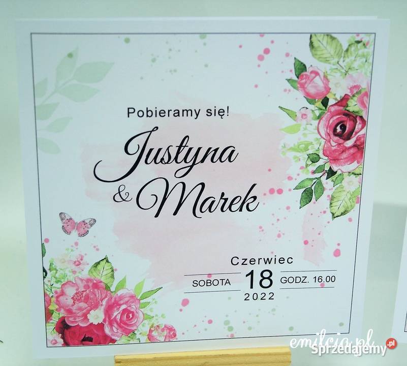 Zaproszenia w kolorze fuksji Ślub Wedding Zielona Góra