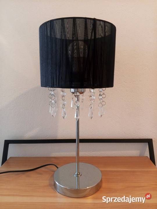 Lampka nocna stołowa Glamour z abażurem Biała Rawska