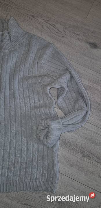 Sweter damski popielaty golf warkocze 38M Moda i Styl łódzkie