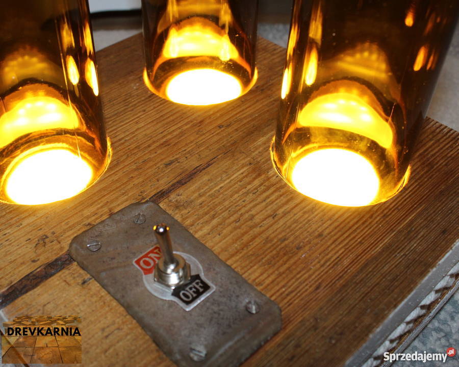 Lampa z butelek klimat barowy niepowtarzalna warmińsko-mazurskie Olsztyn