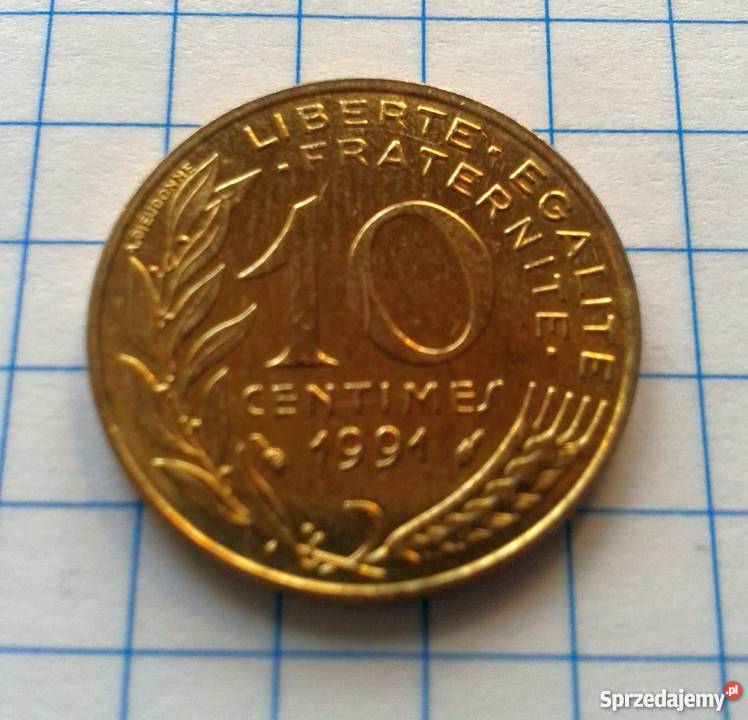 10 CENTIMES 1991 FRANCJA Piszczac sprzedam