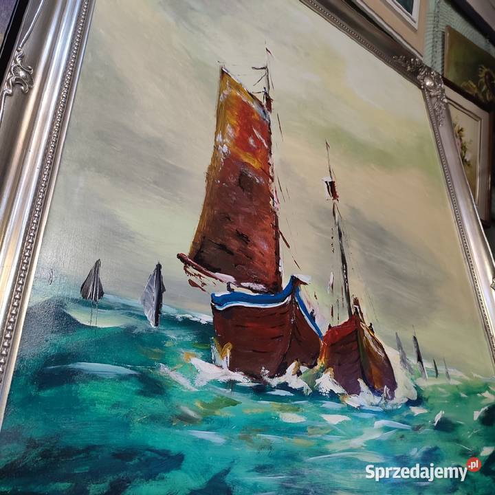 Duży obraz olejny marynistyka Kielce