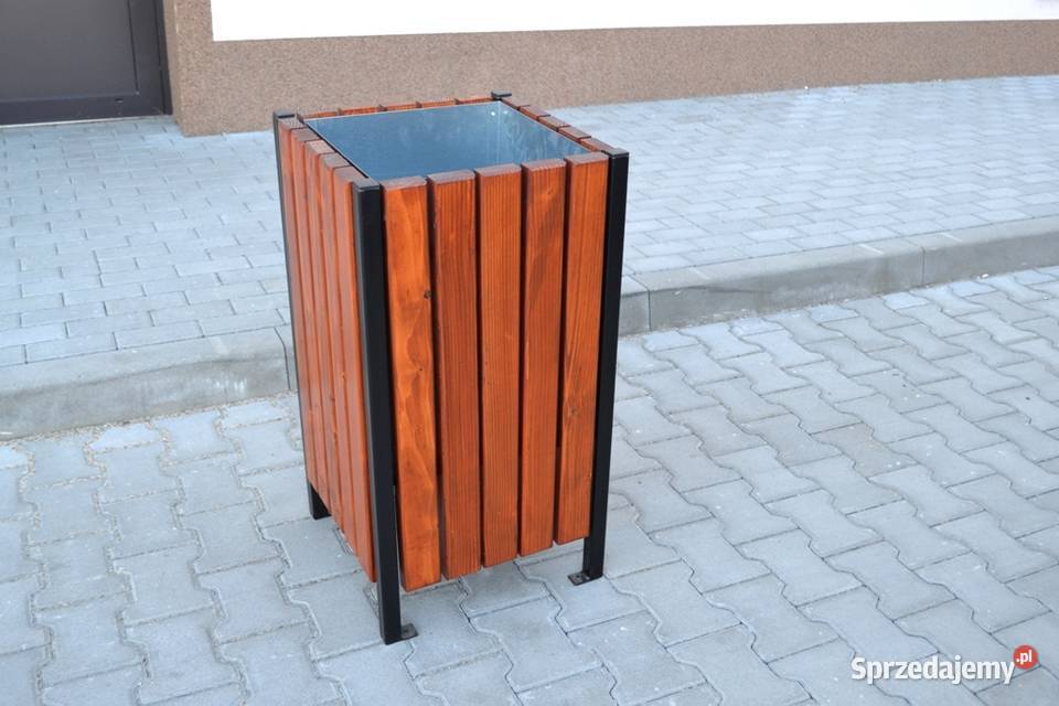 Kosz na śmieci stalowy uliczny parkowy miejski Ogród Radzymin