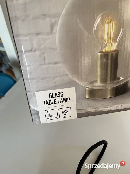 Szklana nowoczesna lampa stołowa Ząbki