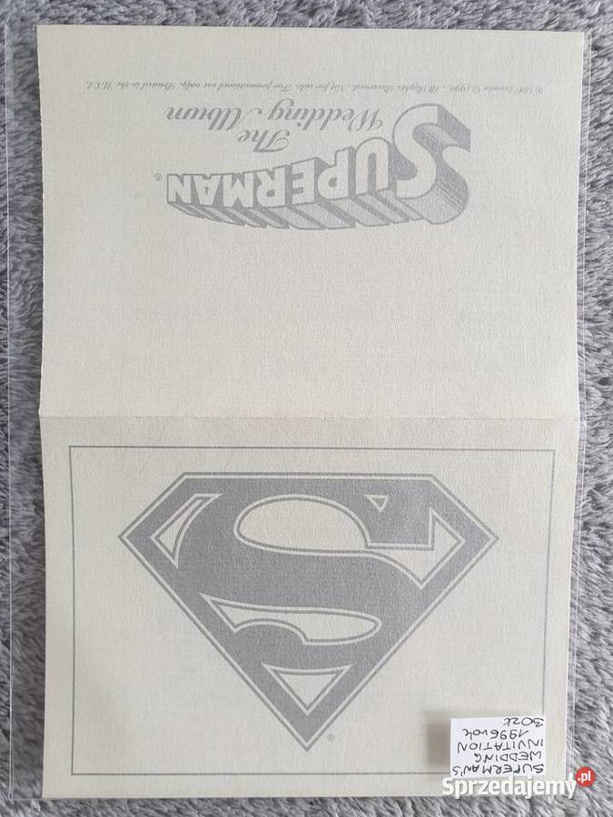 Supermans Wedding Invitation 1996 Amerykańskie Gdynia