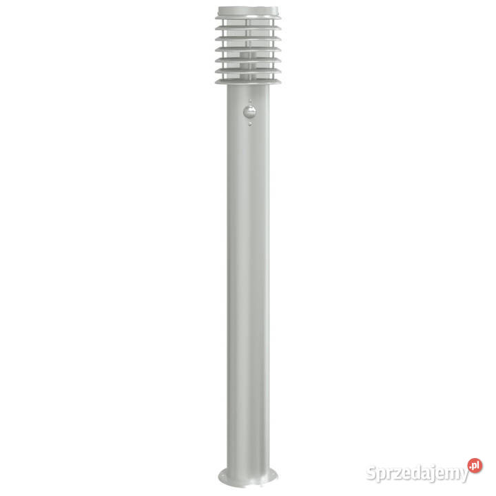 Lampa ogrodowa na słupku z czujnikiem srebrna Warszawa
