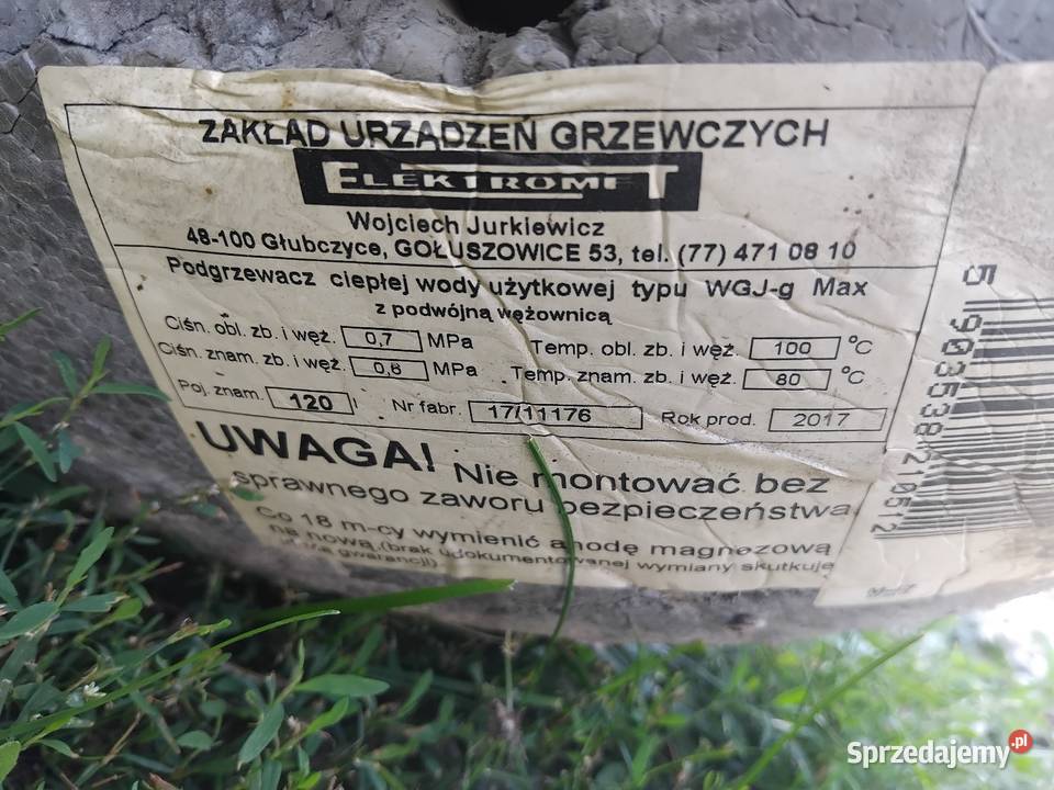 Bojler 120 l Krzeczkowo
