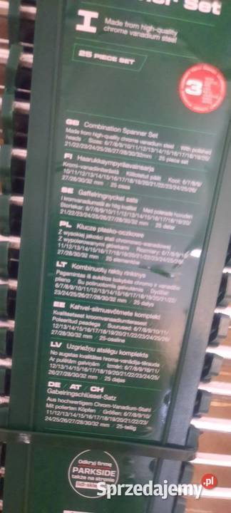 Zestaw kluczy płaskooczkowych 25el 632mm dolnośląskie Wrocław