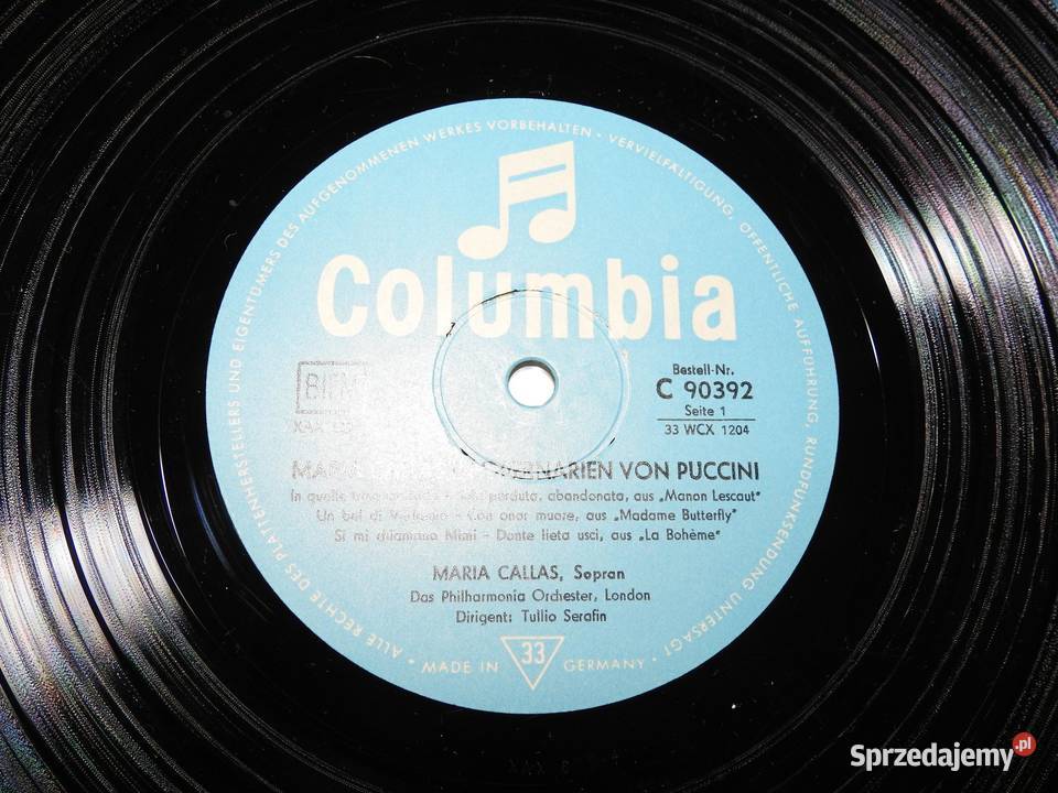 Maria Callas Singt Opernarien Von Puccini Winyl