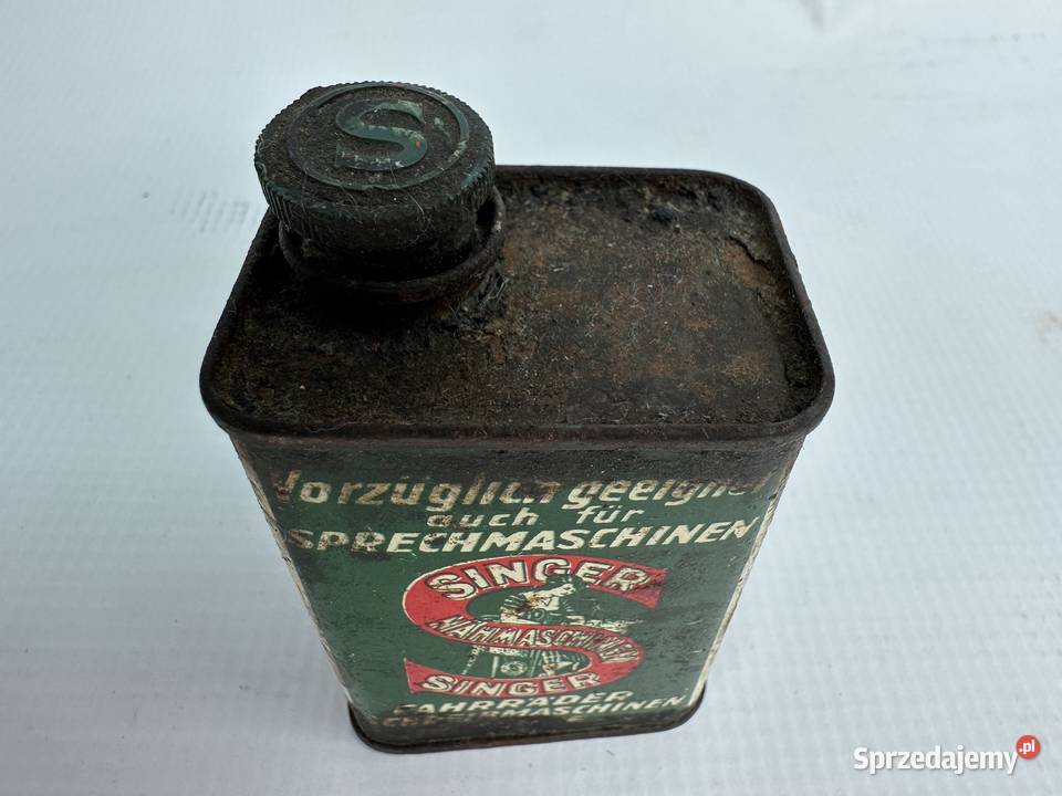 STARY PRZEDWOJENNY POJEMNIK NA OLEJ SINGER Pozostałe Bielawa
