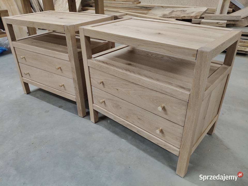 Szafki nocne komody dębowe 38cm Pępowo
