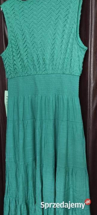 Sukienka letnia zielona długa efektowna z USA Wrocław
