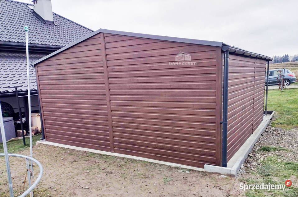 GARAŻ BLASZANY 5m x 6m DWUSPAD BRAMA UCHYLNA Gdańsk