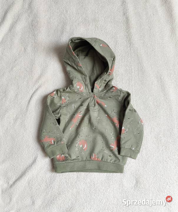 Bluza Lupilu 62 68 bawełna zielona lisy lis