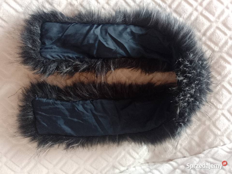 Granatowy futrzany kołnierz z Londynu Etola szal Dla kobiet Kraków