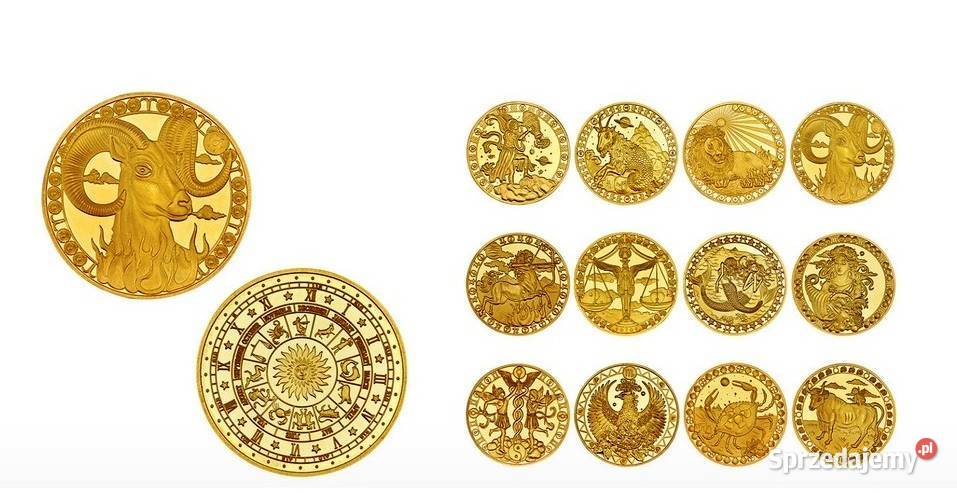 NOWA Kolekcja Znaki Zodiaku 12 Złoto Skarbnica śląskie