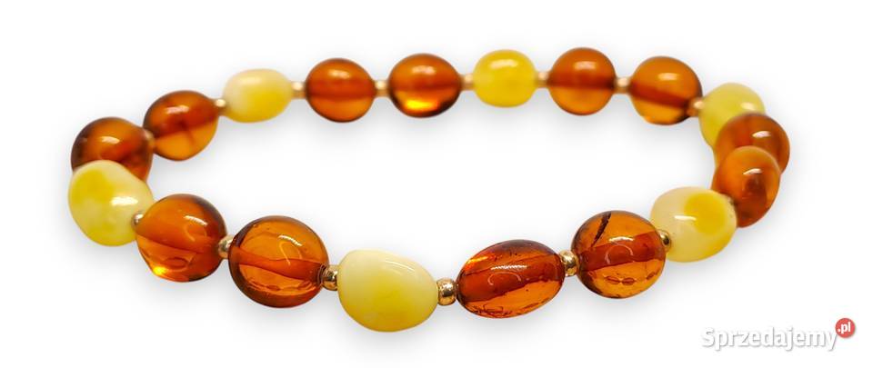 Bransoletka BURSZTYN bałtycki fasolka cytryna Warszawa