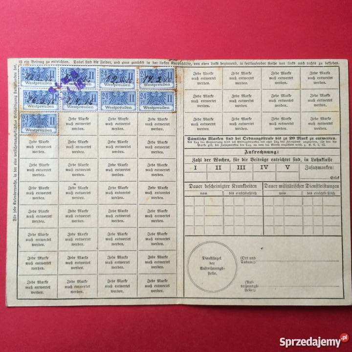 Quittungskarte Szczecin sprzedam