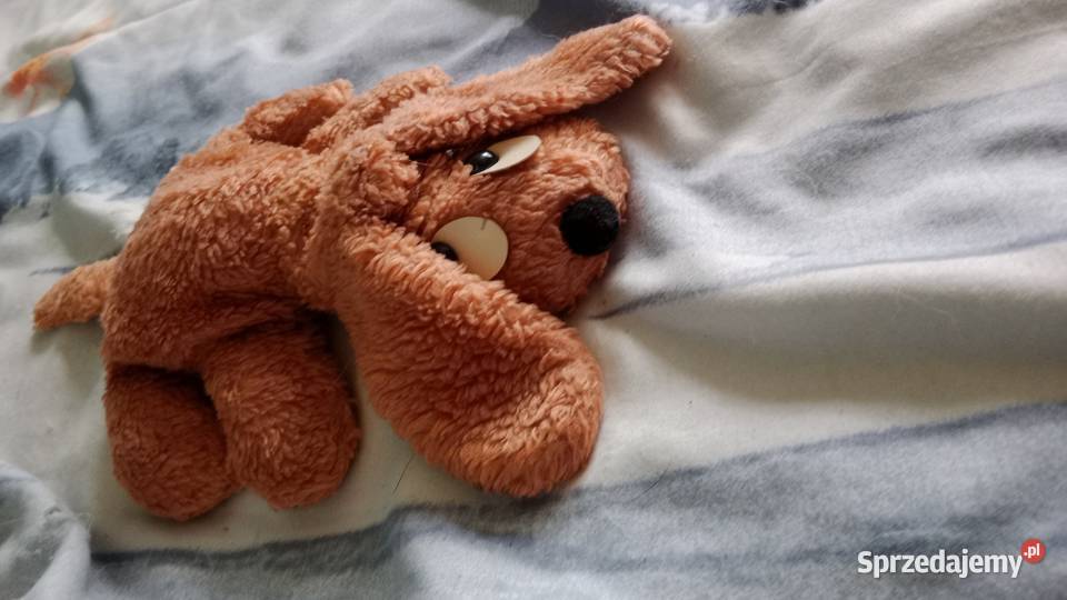 Maskotka Uroczy Pluszowy Piesek z Czasów PRLu Ruda Śląska