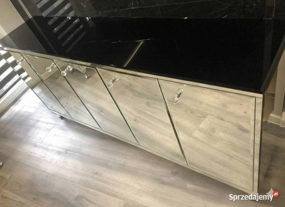 Lustrzana komoda 180 czarny lacobel glamour Kępno