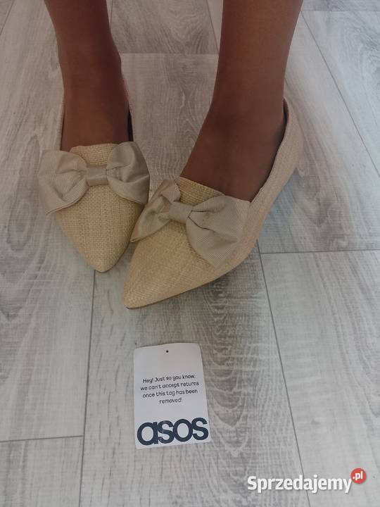 41 ASOS Beżowe Baleriny mokasyny letnie z