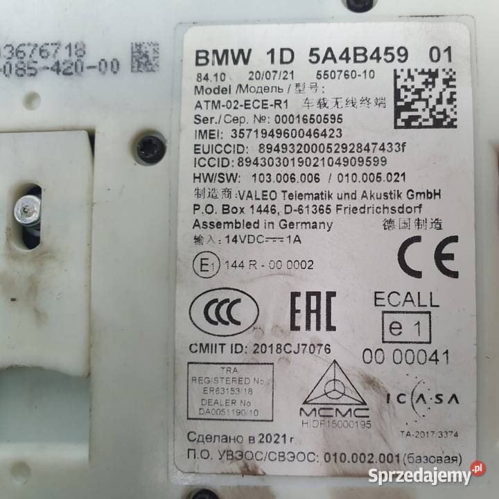 MODUŁ STEROWNIK TELEMATIC GSM BMW X5 G05 X6 G06 Chełm