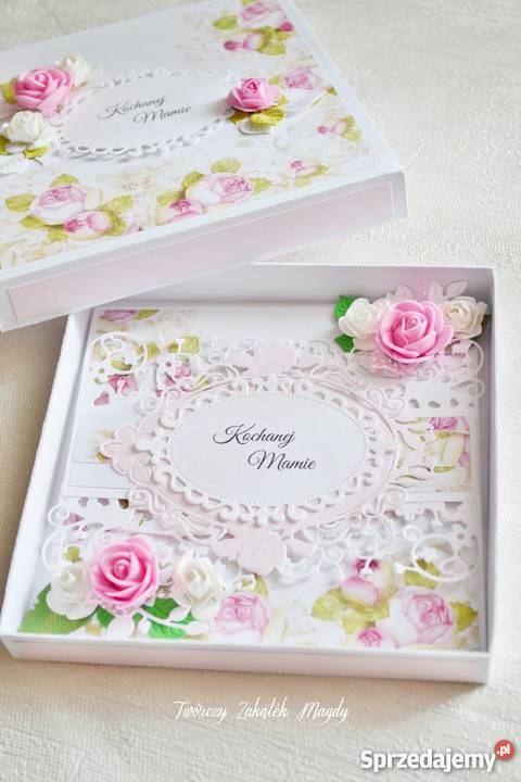 Kartka w pudełku na Dzień Mamy ręczni robiona Słupsk