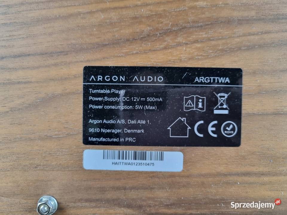 Gramofon Argon Audio ARGTTWA włącza się Warszawa