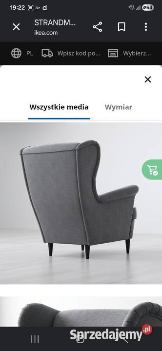 IKEA Fotel ciemnoszary Strandmon sprzedam