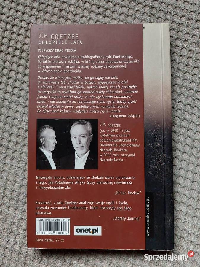 Chłopięce lata J M Coetzee miękka Kraków